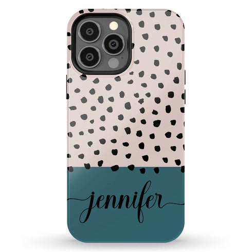 Spotted Dots Custom Name iPhone Case